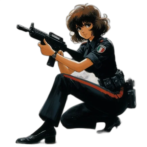 weapon, staff, jacket, concept art transparent PNG cut-out
