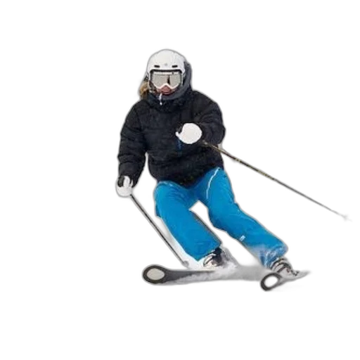 robot, photorealistic, skier, black transparent PNG cut-out