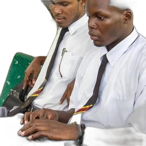 staff, two, students, uniform transparent PNG cut-out