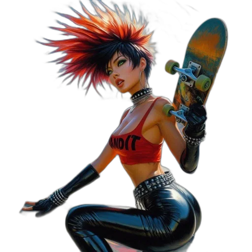 concept art, comic book art, fantasy art, cyberpunk transparent PNG cut-out