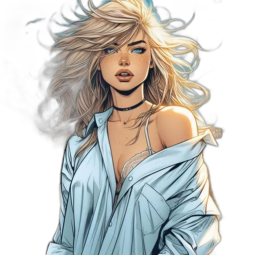 dress, comic book art, concept art, fantasy art transparent PNG cut-out