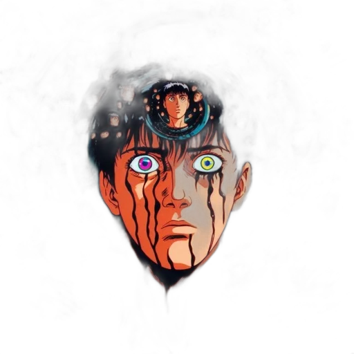 face, mask, robot, comic book art transparent PNG cut-out