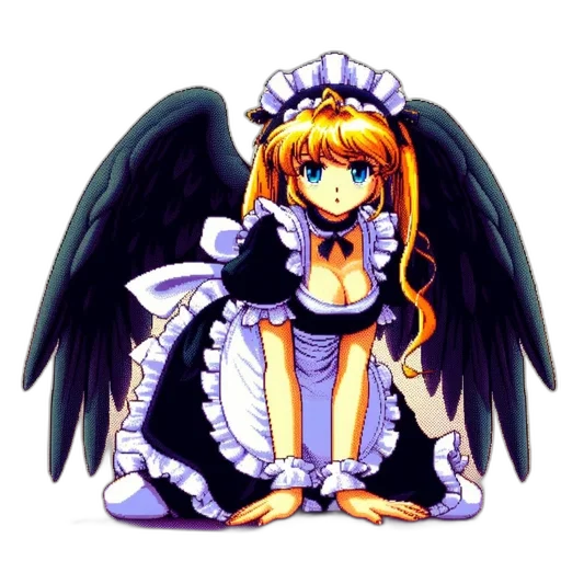 dress, dragon, staff, robot transparent PNG cut-out