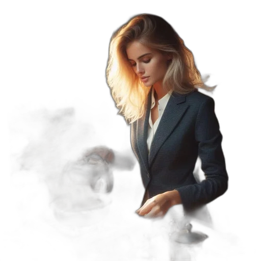 jacket, staff, dress, face transparent PNG cut-out