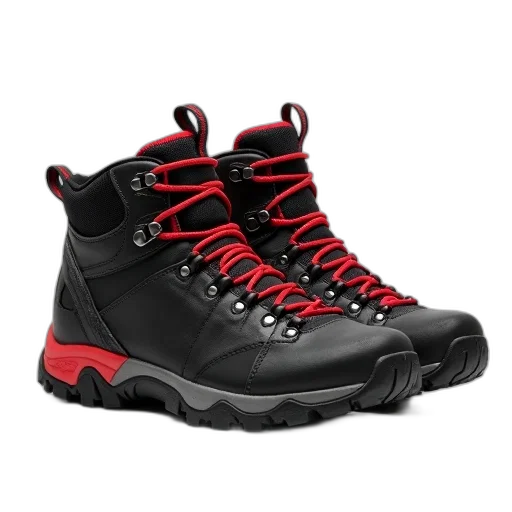 shoes, 3d render, pair, black transparent PNG cut-out
