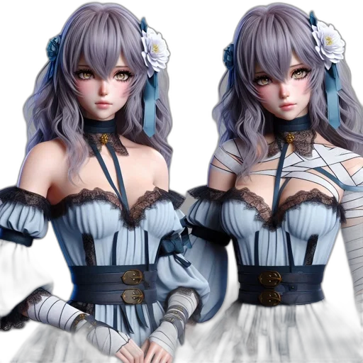3d render, concept art, fantasy art, anime transparent PNG cut-out