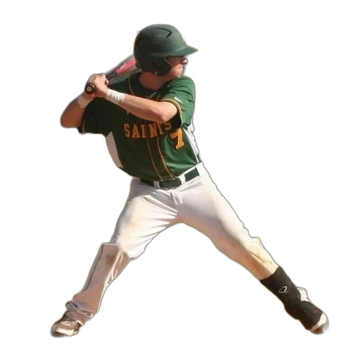 baseball, player, green, jersey transparent PNG cut-out