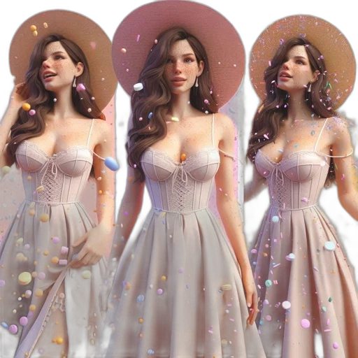 dress, concept art, 3d render, fantasy art transparent PNG cut-out