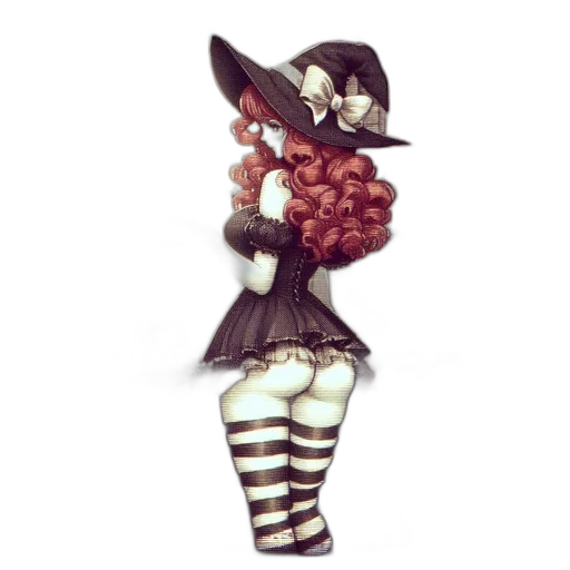 hat, dress, staff, robot transparent PNG cut-out
