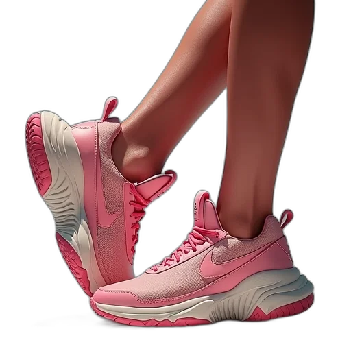 shoes, 3d render, vaporwave, photorealistic transparent PNG cut-out