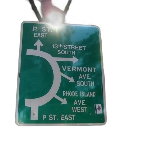 city street, green, sign, white transparent PNG cut-out