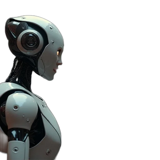 robot, 3d render, concept art, cyberpunk transparent PNG cut-out
