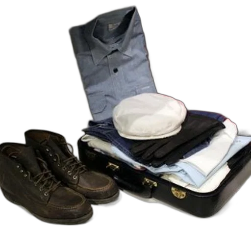 jacket, shoes, hat, display transparent PNG cut-out