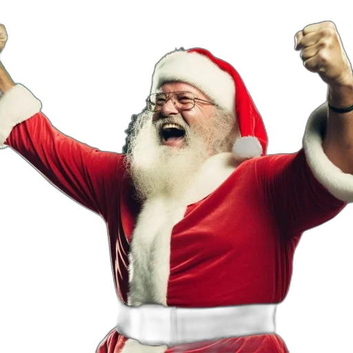 man, dressed, santa, claus transparent PNG cut-out