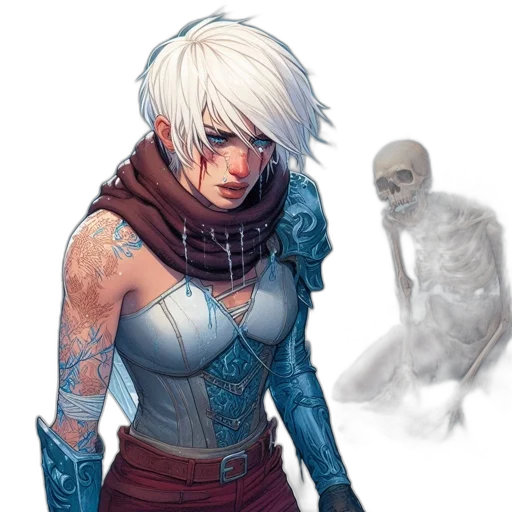face, concept art, fantasy art, comic book art transparent PNG cut-out