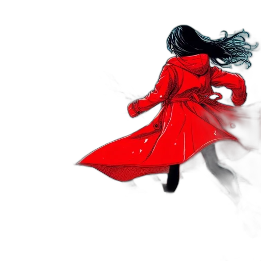 dress, hair, jacket, concept art transparent PNG cut-out