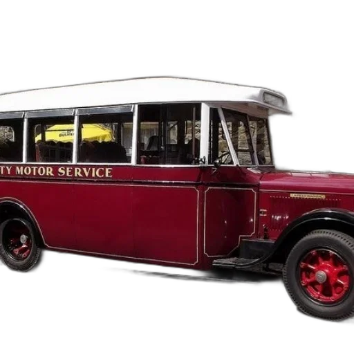 car, vintage, red, bus transparent PNG cut-out
