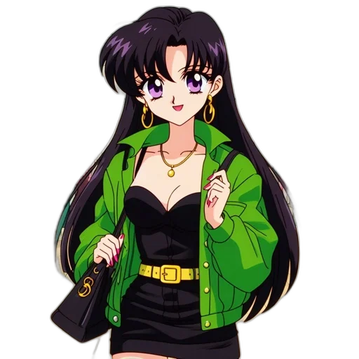 jacket, dress, anime, vaporwave transparent PNG cut-out