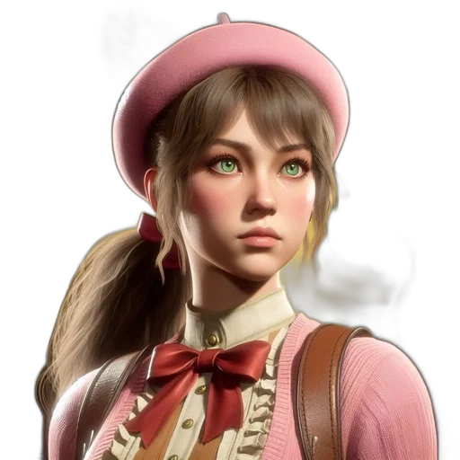 face, hat, staff, weapon transparent PNG cut-out