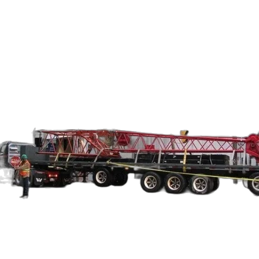 3d render, large, red, crane transparent PNG cut-out