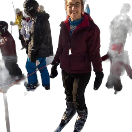 staff, jacket, snow, woman transparent PNG cut-out