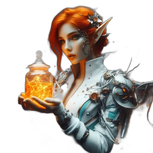 bottle, dress, fantasy art, concept art transparent PNG cut-out