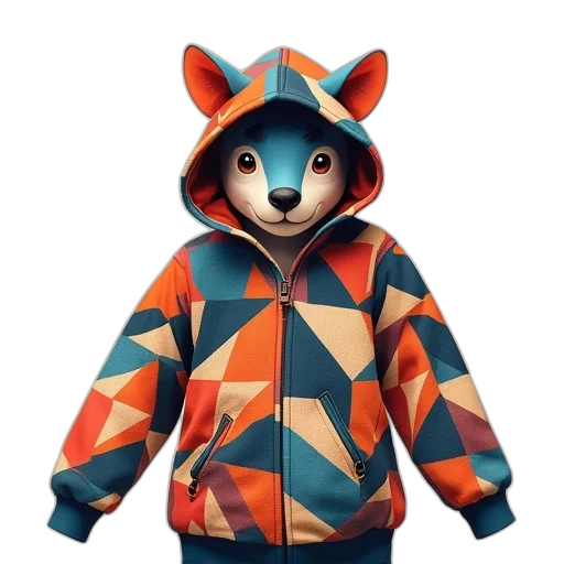 jacket, animal, 3d render, concept art transparent PNG cut-out