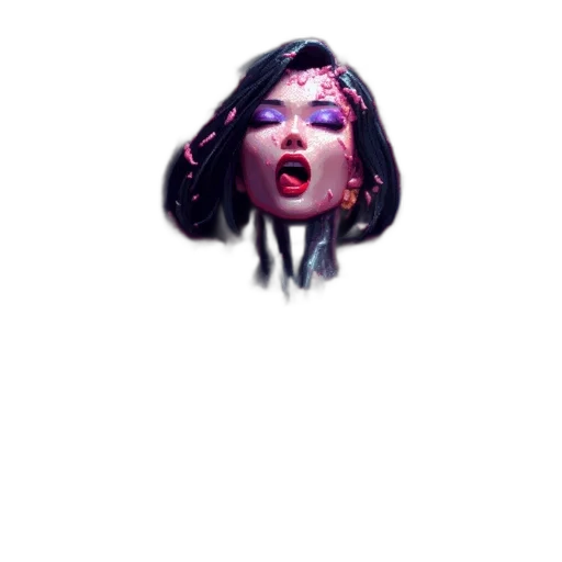 face, creature, hair, staff transparent PNG cut-out