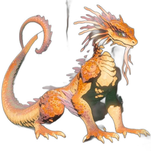 dragon, staff, creature, animal transparent PNG cut-out