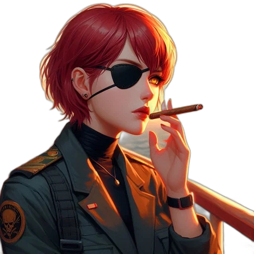 jacket, staff, weapon, cyberpunk transparent PNG cut-out