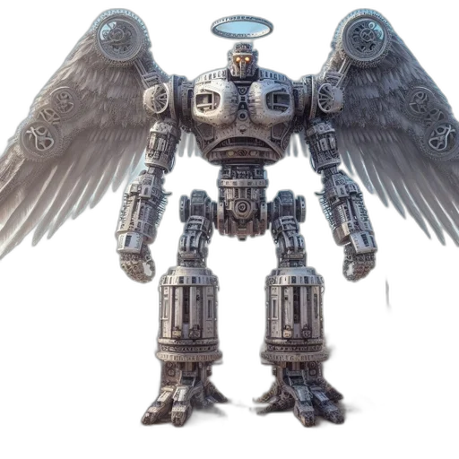 robot, weapon, concept art, 3d render transparent PNG cut-out