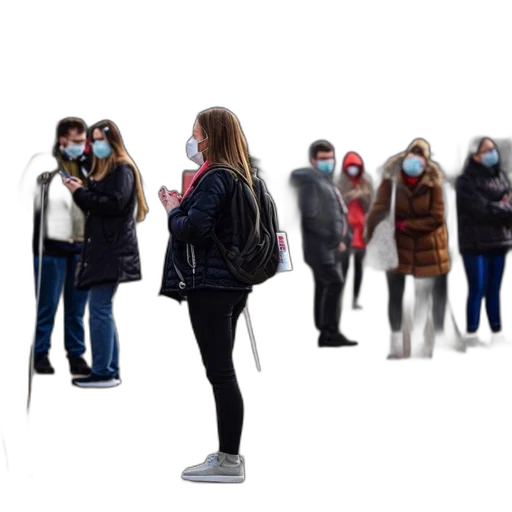 staff, mask, jacket, robot transparent PNG cut-out