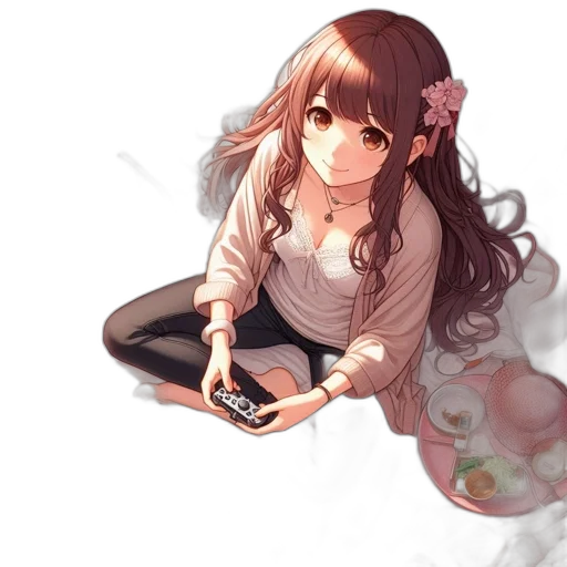 staff, flower, dress, weapon transparent PNG cut-out