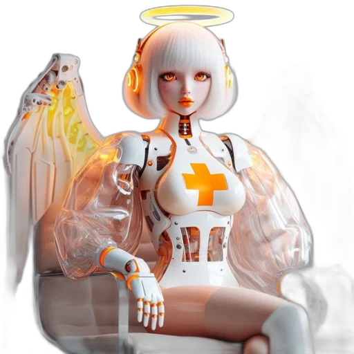robot, concept art, fantasy art, pixel art transparent PNG cut-out