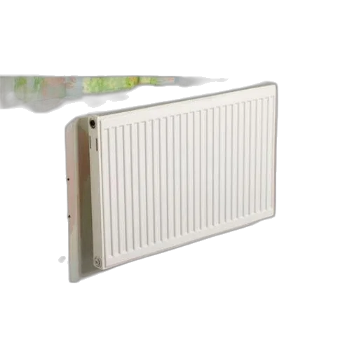 3d render, white, radiator, mounted transparent PNG cut-out