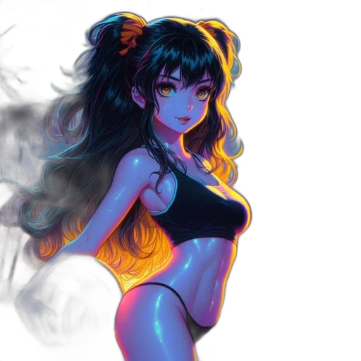 anime, fantasy art, concept art, watercolor transparent PNG cut-out