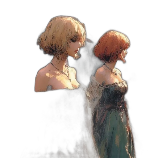 dress, mask, face, hair transparent PNG cut-out