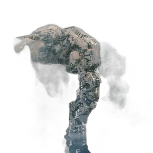 robot, mask, weapon, creature transparent PNG cut-out