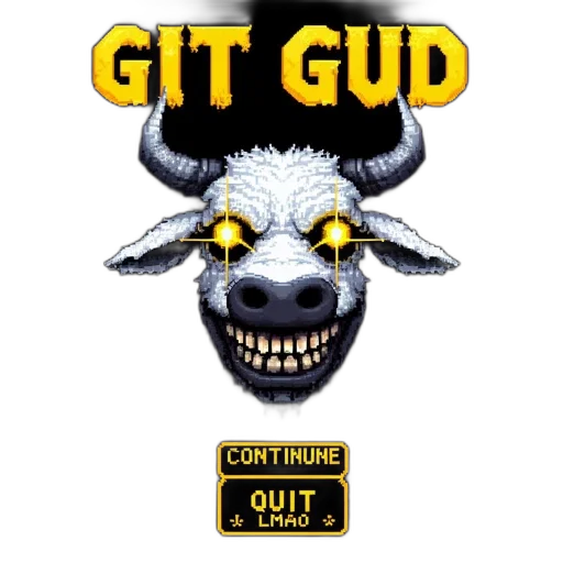 pixel art, ominous, pixelated, bull-like transparent PNG cut-out