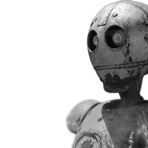 robot, 3d render, rusted, old-fashioned transparent PNG cut-out