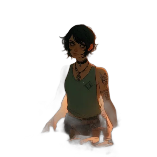 staff, creature, dress, weapon transparent PNG cut-out