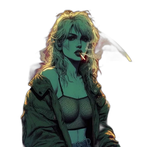 jacket, cyberpunk, comic book art, concept art transparent PNG cut-out