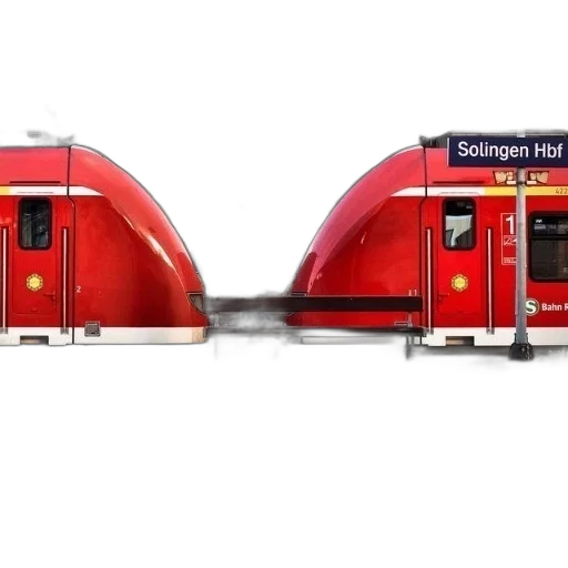 3d render, concept art, red, train transparent PNG cut-out