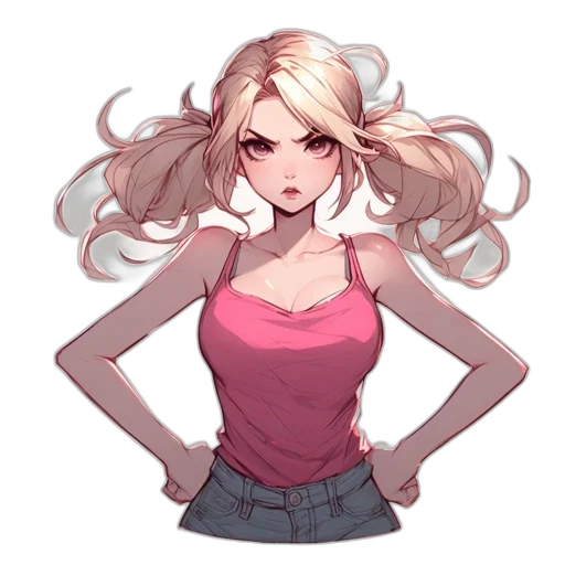 dress, face, hair, staff transparent PNG cut-out
