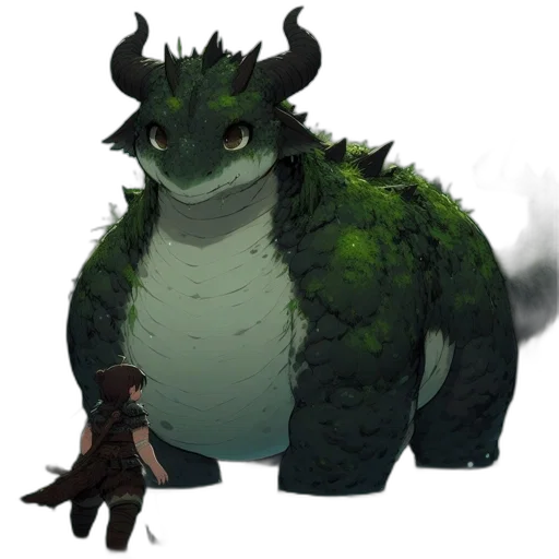 dragon, creature, animal, staff transparent PNG cut-out
