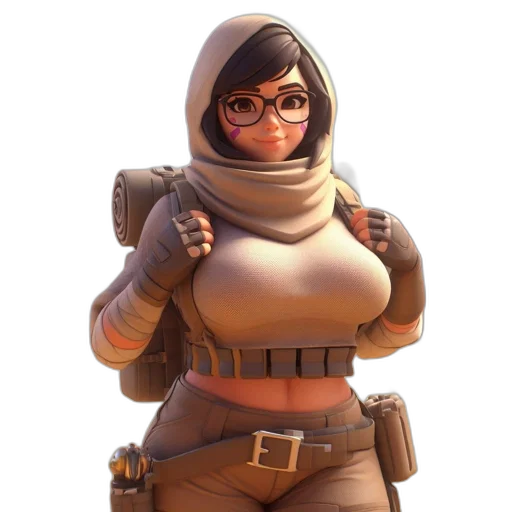 jacket, weapon, staff, face transparent PNG cut-out
