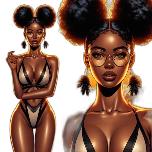 hair, concept art, comic book art, fantasy art transparent PNG cut-out