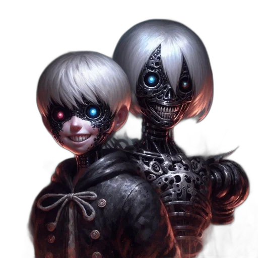 robot, mask, face, concept art transparent PNG cut-out