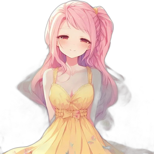 dress, face, creature, flower transparent PNG cut-out