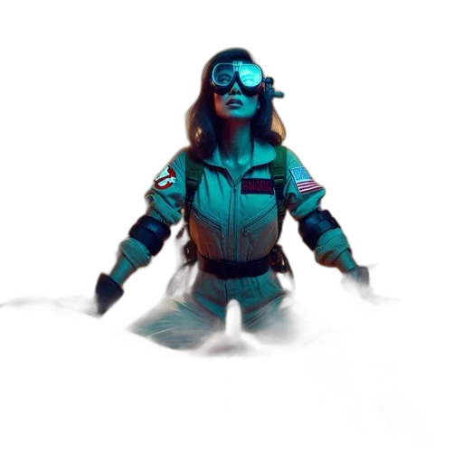 jacket, robot, staff, concept art transparent PNG cut-out